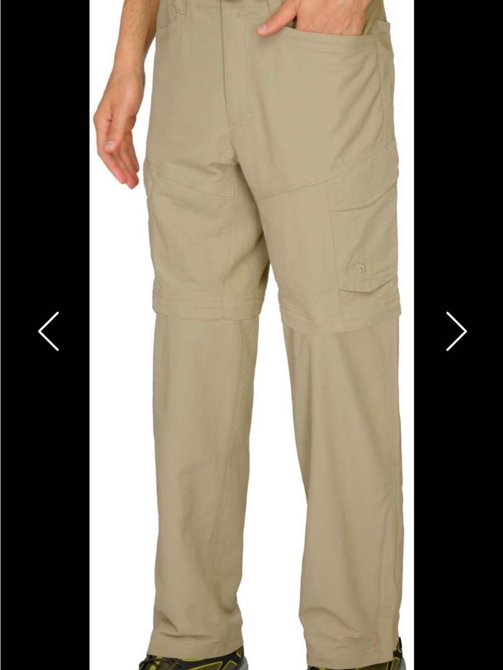 The North Face Paramount Convertible Hiking Pants Men's L/Long Tan Zip-Off 36”